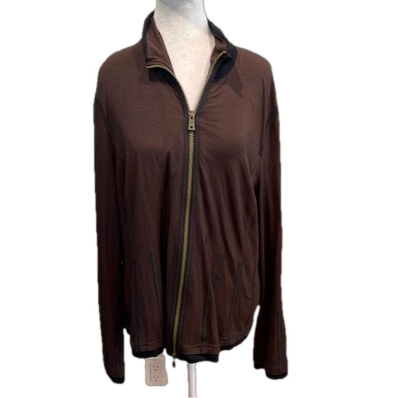 Orwell fairytale Sz 16 brown with black horizontal black stripes zip up jacket - Picture 1 of 9